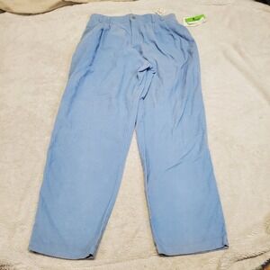 Vintage NWT Sky Blue Corduroy High Rise Straight Leg Retro Pleated Pant Women 16